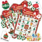 39Pcs Christmas Bingo Game for Kids Adults 24 Players B...