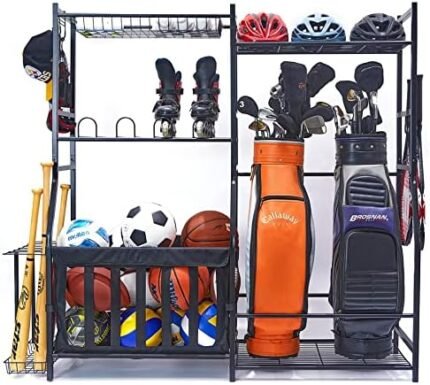 Garage Sports Equipment Organizer, Golf Bag Stand for Garage...