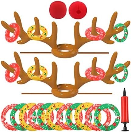 Inflatable Reindeer Antler Ring Toss Game, 2023 Christm...