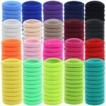 Lawie 200 Pack Terry Cloth Knit Thick Colorful Hair Tie...