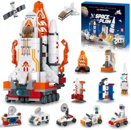 12 in 1 Space Building Blocks Mini Shuttle Exploration Build...