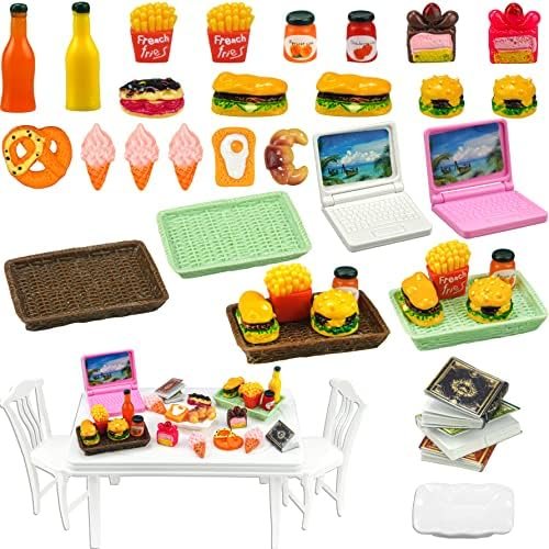 30 Pcs Miniature Food Drinks Laptop Computer Books Toys...