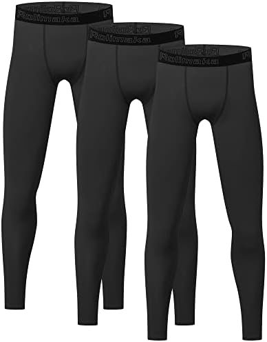 4 or 3 Pack Youth Boys' Compression Leggings Tights Athletic...