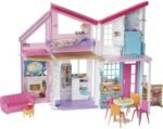 Barbiie Malibu House Dollhouse, 2-Story Playset with 25...