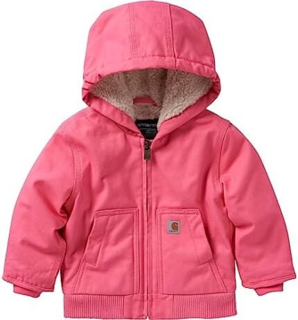 Carhartt Baby Girls' Sherpa-Lined Hooded Canvas Zip-Up ...