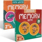 Cottify 2-Pack Wooden Memory Matching Game for Toddlers, Dur...