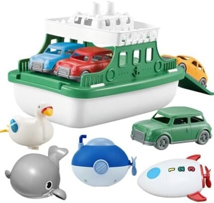 Ferry Boat with 4 Car and 4 Wind Up Bath Swimming Toys, Kids...