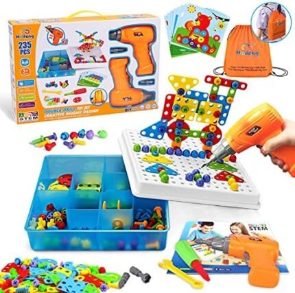 Haifeng Drill Set Building Blocks, STEM Toys for 3 4 5 6 Yea...