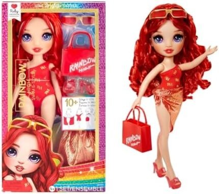 Rainbow High Swim & Style Ruby, Red 11" Fashion Doll with Sh...