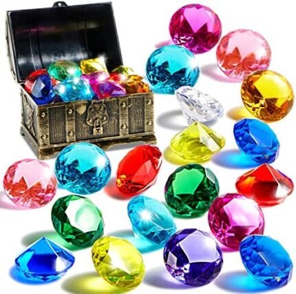 Sloosh Diving Gems Pool Toys, 16 Big Colorful Diamond with P...