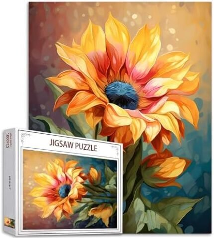 Sunflowers Flower Leaves Leisurely Jigsaw Puzzle，Colorf…