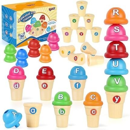 Torlam Alphabet Learning Ice Cream Toy Play Set, Toddle...